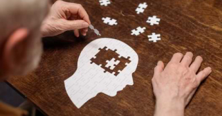 A puzzle with a head shape